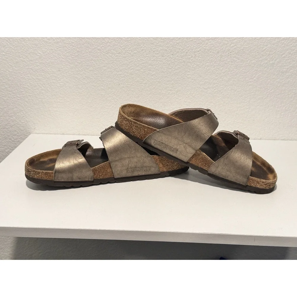 Birkenstock Sydney Graceful Taupe Birko-Flor Sandal Sz US 10 EU 41 Strap Buckle